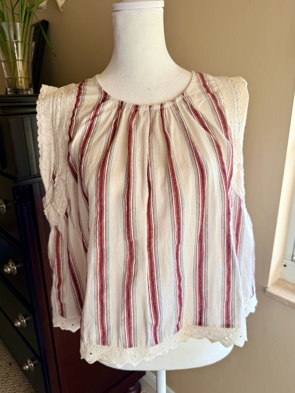 Fátima Palma Portugal | Women’s Striped Crochet Boho Tank Blouse